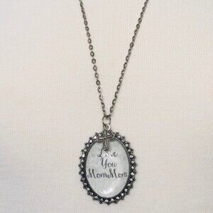 Kole Jax Custom “Mom Mom” Glass Oval Pendant Necklace